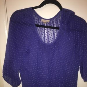 Sheer Blue Ann Taylor Loft  Blouse